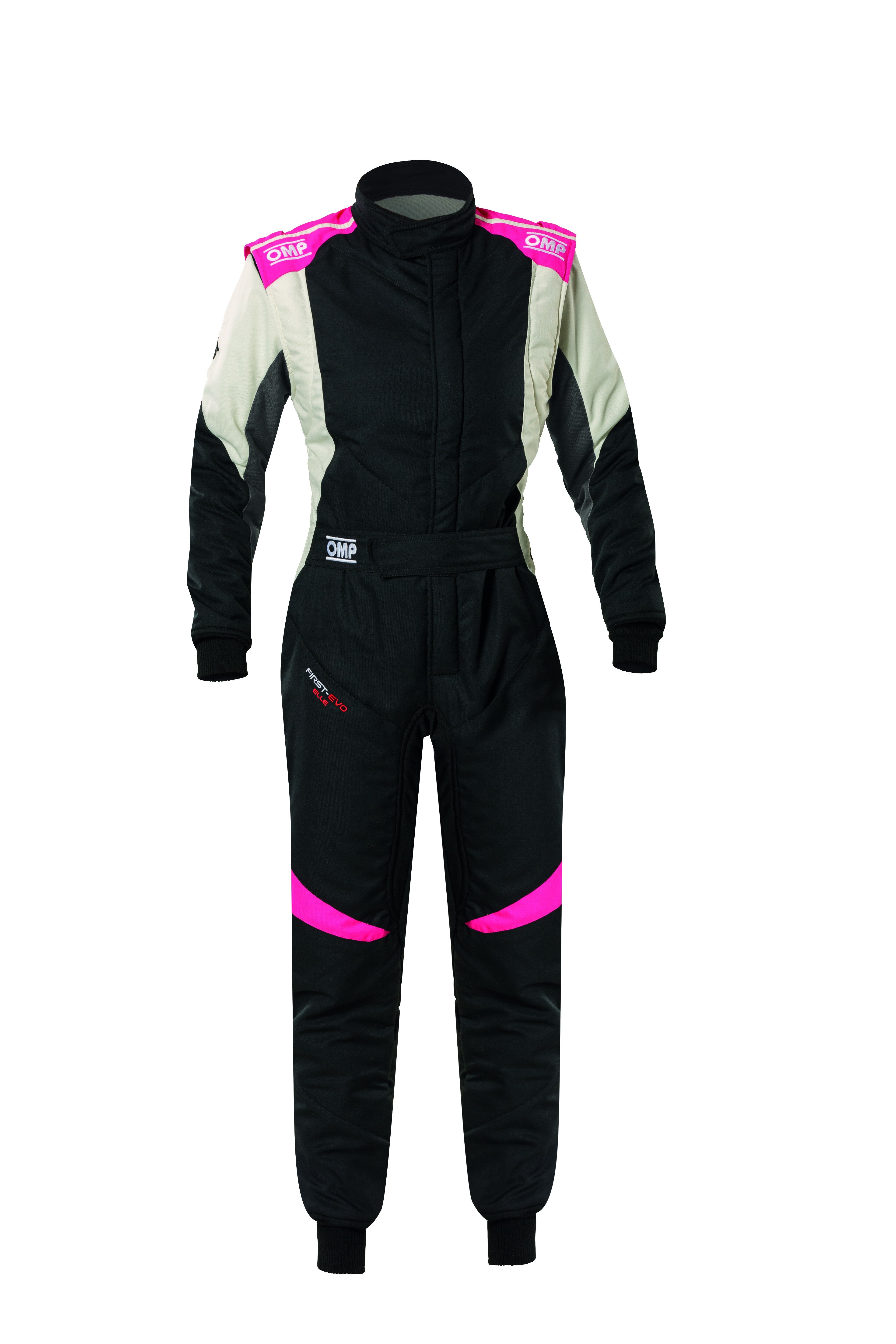 TRAJE DE CARRERAS OMP FIRST EVO ELLE MY2025 FIA 8856-2018 NEGRO / FUCSIA TALLA 46 - OMP original APEXCORSE imagen 1