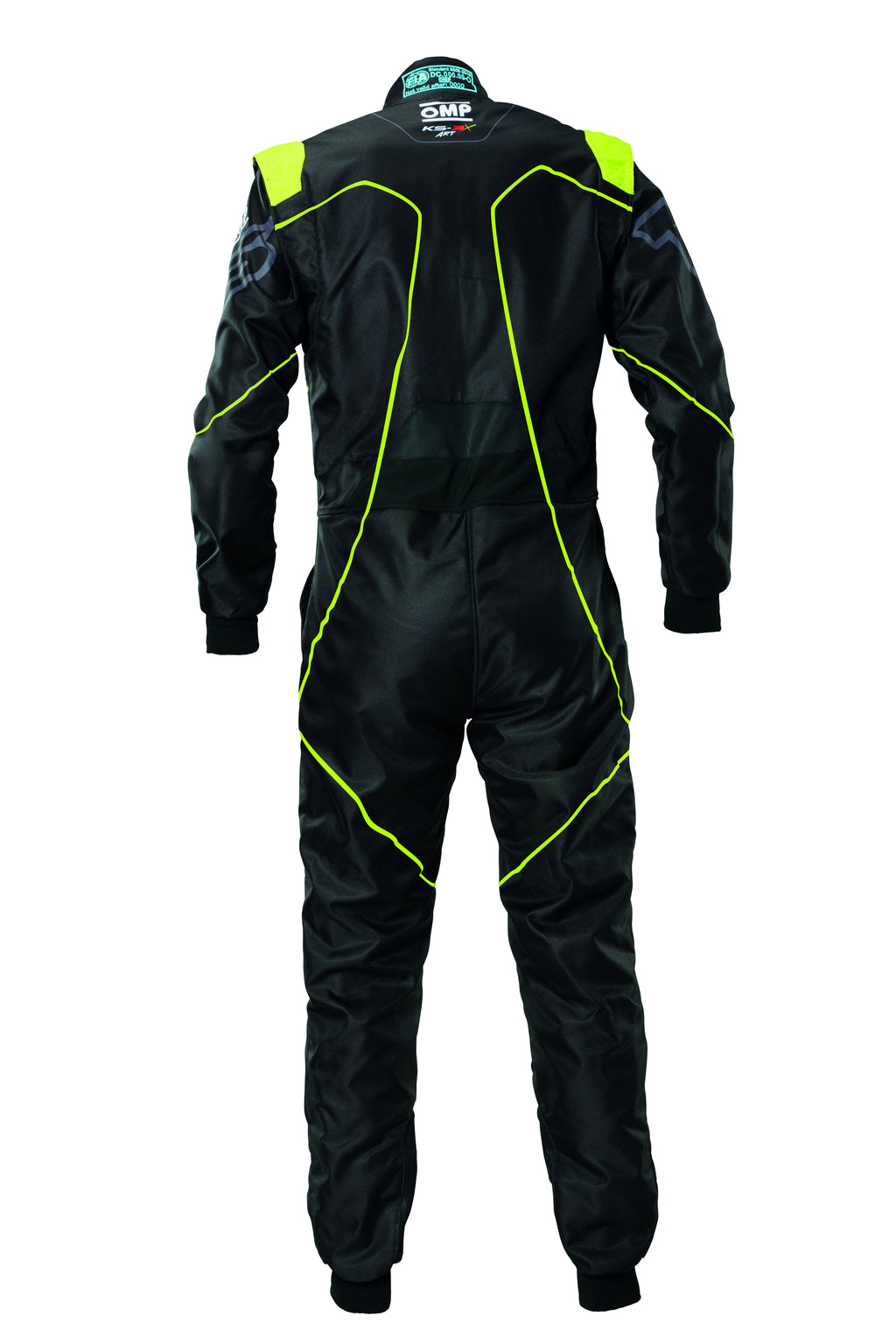 TRAJE DE CARRERAS KARTING OMP KS-3X ART STYLE 2 FIA 8877-2022 (ADULTO) NEGRO/AMARILLO FLUOR TALLA 44 - OMP original APEXCORSE imagen 2