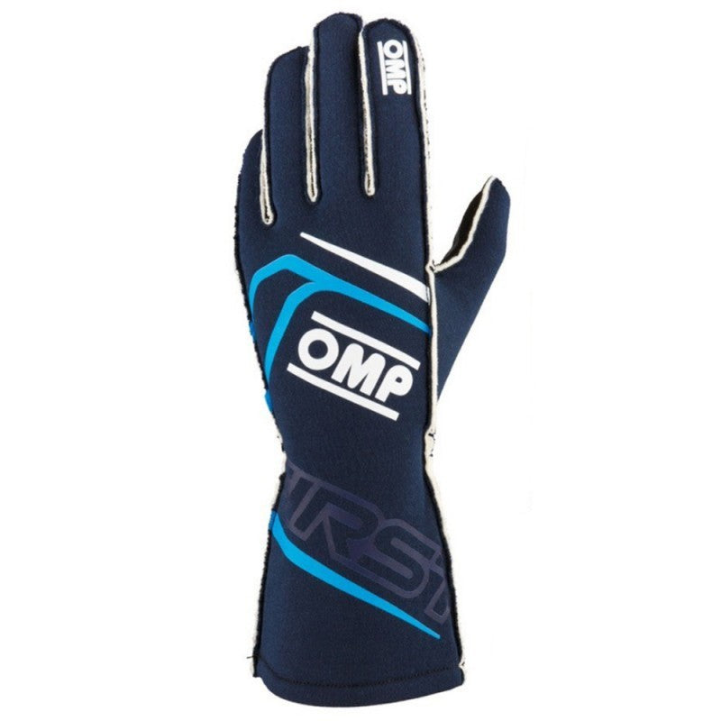 GUANTES OMP FIRST FIA 8856-2018 MY2025 NAVY AZUL / CYAN TALLA S - OMP original APEXCORSE imagen 2