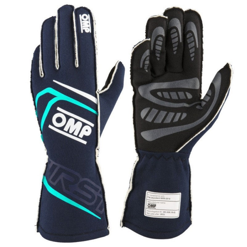 GUANTES OMP FIRST FIA 8856-2018 MY2025 NAVY AZUL / TIFFANY TALLA S - OMP original APEXCORSE imagen 1