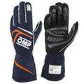 GUANTES OMP FIRST FIA 8856-2018 MY2025 NAVY AZUL / FLUO NARANJA TALLA S - OMP original APEXCORSE imagen 1