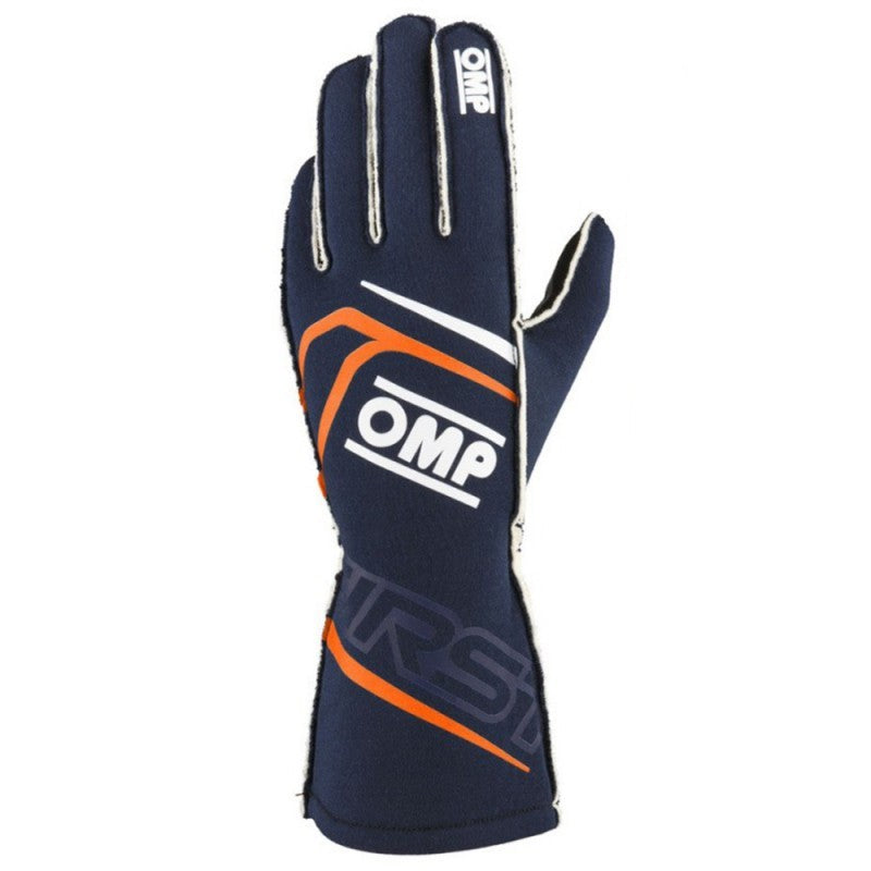 GUANTES OMP FIRST FIA 8856-2018 MY2025 NAVY AZUL / FLUO NARANJA TALLA S - OMP original APEXCORSE imagen 2