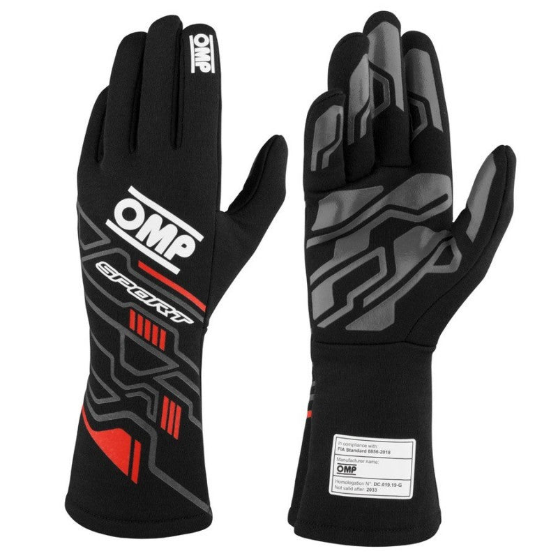 GUANTES OMP SPORT FIA 8856-2018 MY2025 NEGRO / RED TALLA L - OMP original APEXCORSE imagen 1