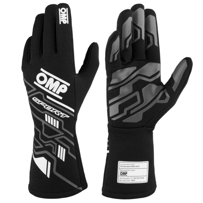 GUANTES OMP SPORT FIA 8856-2018 MY2025 NEGRO / BLANCO TALLA XL - OMP original APEXCORSE imagen 1
