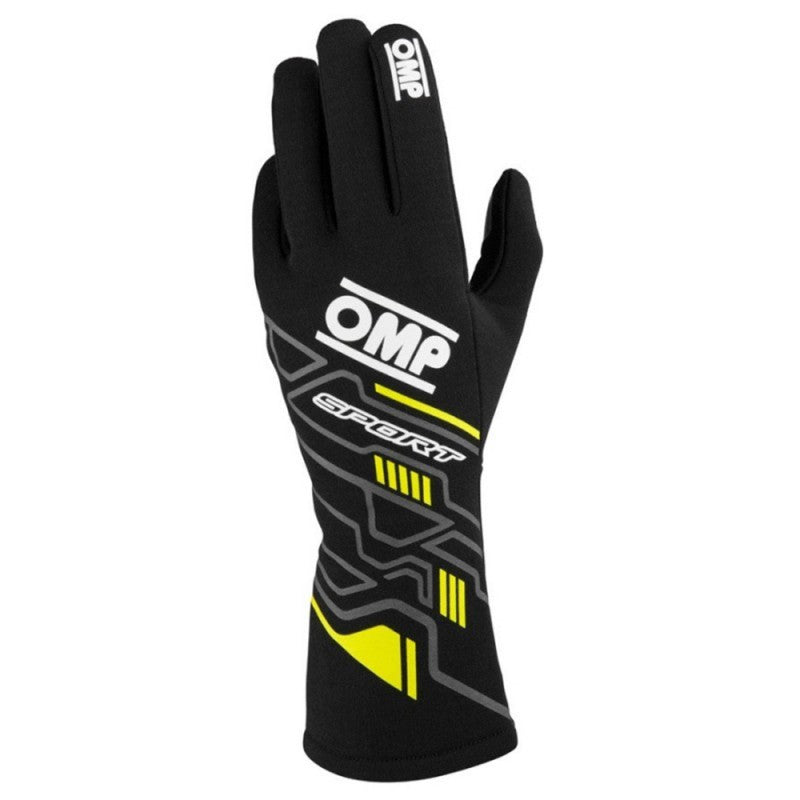GUANTES OMP SPORT FIA 8856-2018 MY2025 NEGRO / FLUO AMARILLO TALLA M - OMP original APEXCORSE imagen 2