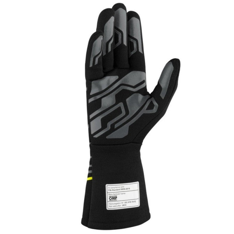 GUANTES OMP SPORT FIA 8856-2018 MY2025 NEGRO / FLUO AMARILLO TALLA XS - OMP original APEXCORSE imagen 3