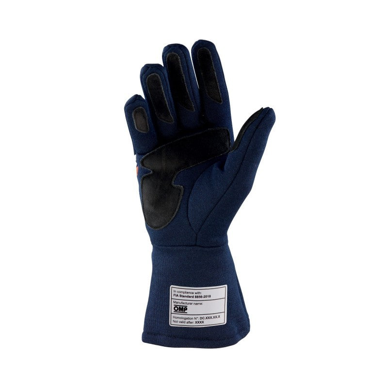 GUANTES OMP DIJON FIA 8856-2018 MY2025 NAVY AZUL / FLUO NARANJA TALLA M - OMP original APEXCORSE imagen 2