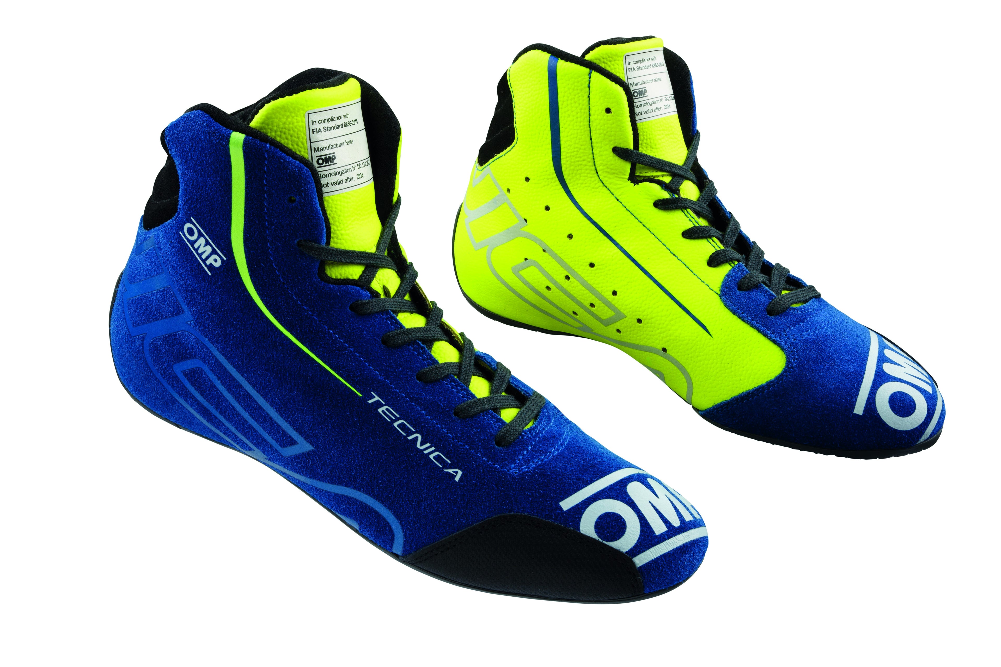 ZAPATILLAS OMP TECNICA MY2025 FIA 8856-2018 AZUL / AMARILLO TALLA 48 - OMP original APEXCORSE imagen 1