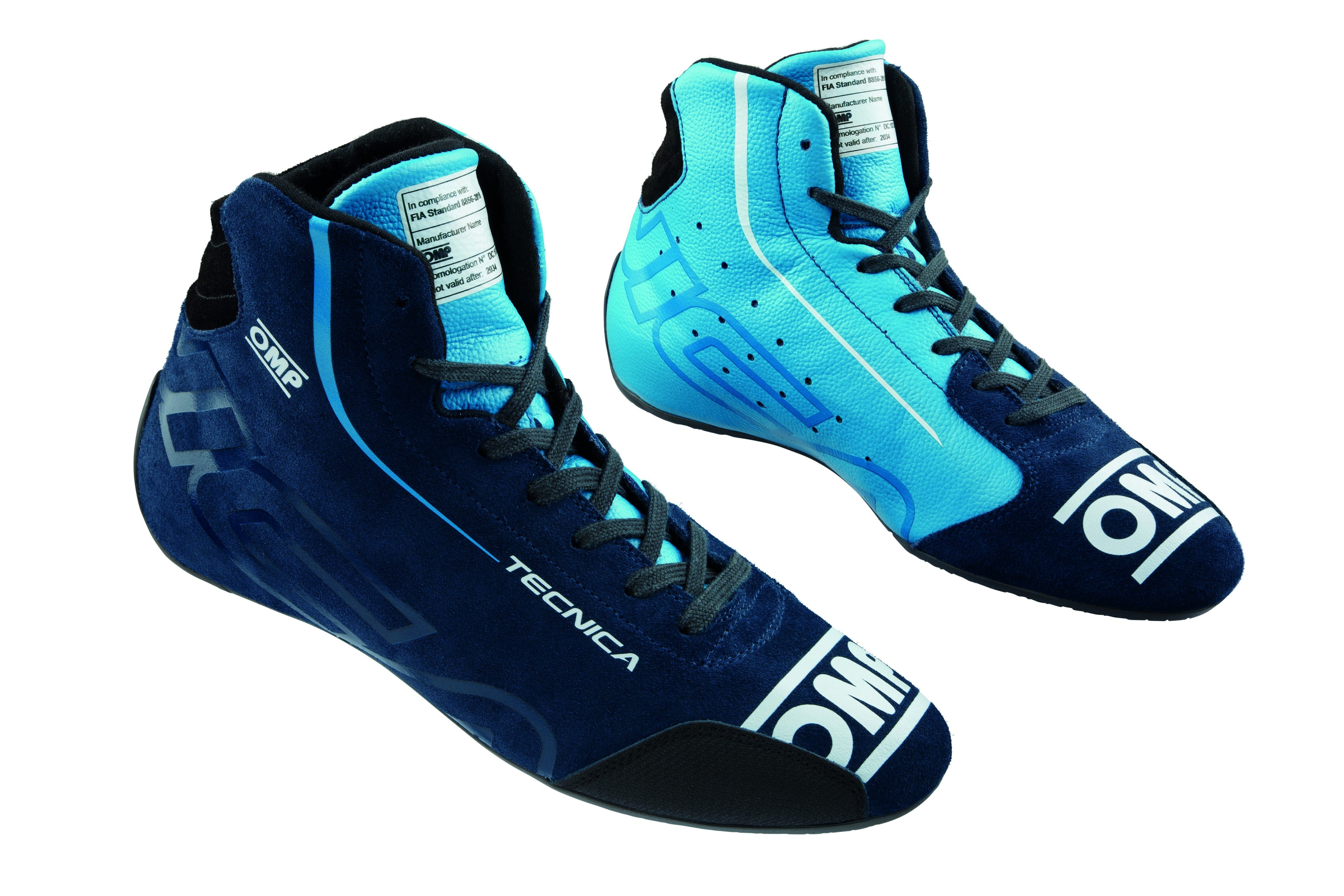 ZAPATILLAS OMP TECNICA MY2025 FIA 8856-2018 NAVY AZUL / CYAN TALLA 37 - OMP original APEXCORSE imagen 1