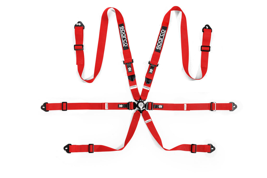 Arnes Sparco 6 Puntos Rojo Pulldown - Sparco original | APEXCORSE