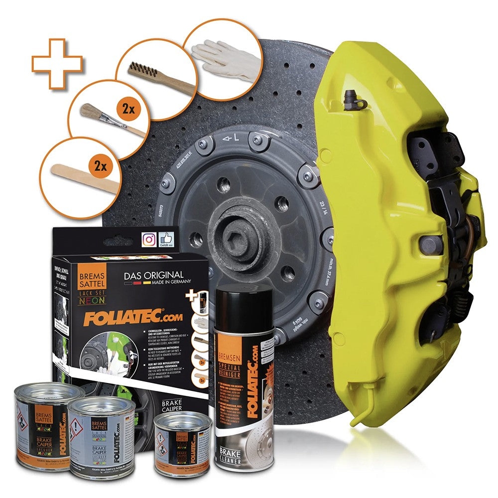 FOLIATEC Kit Pintura Para Pinzas De Freno Neón Amarillo 4 Componentes - FOLIATEC original APEXCORSE