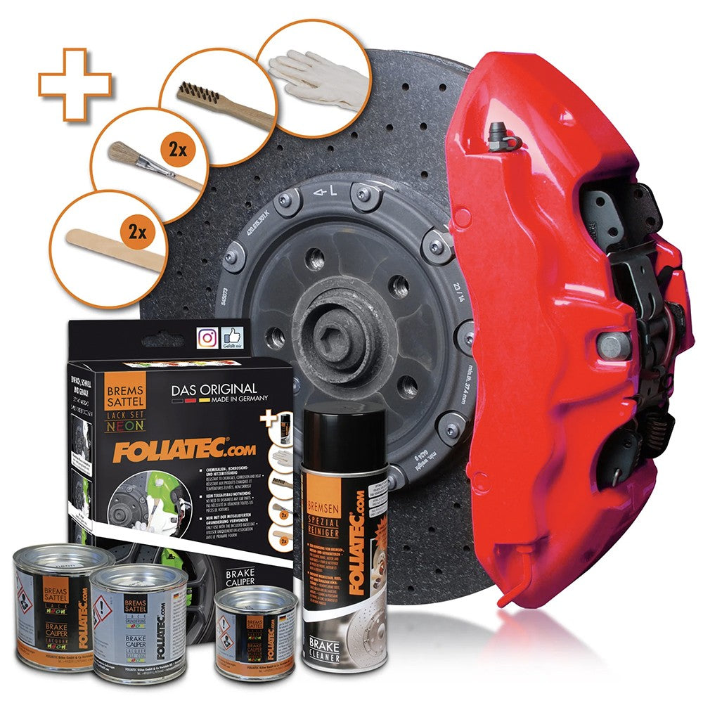 FOLIATEC Kit Pintura Para Pinzas De Freno Neón Rojo 4 Componentes - FOLIATEC original APEXCORSE