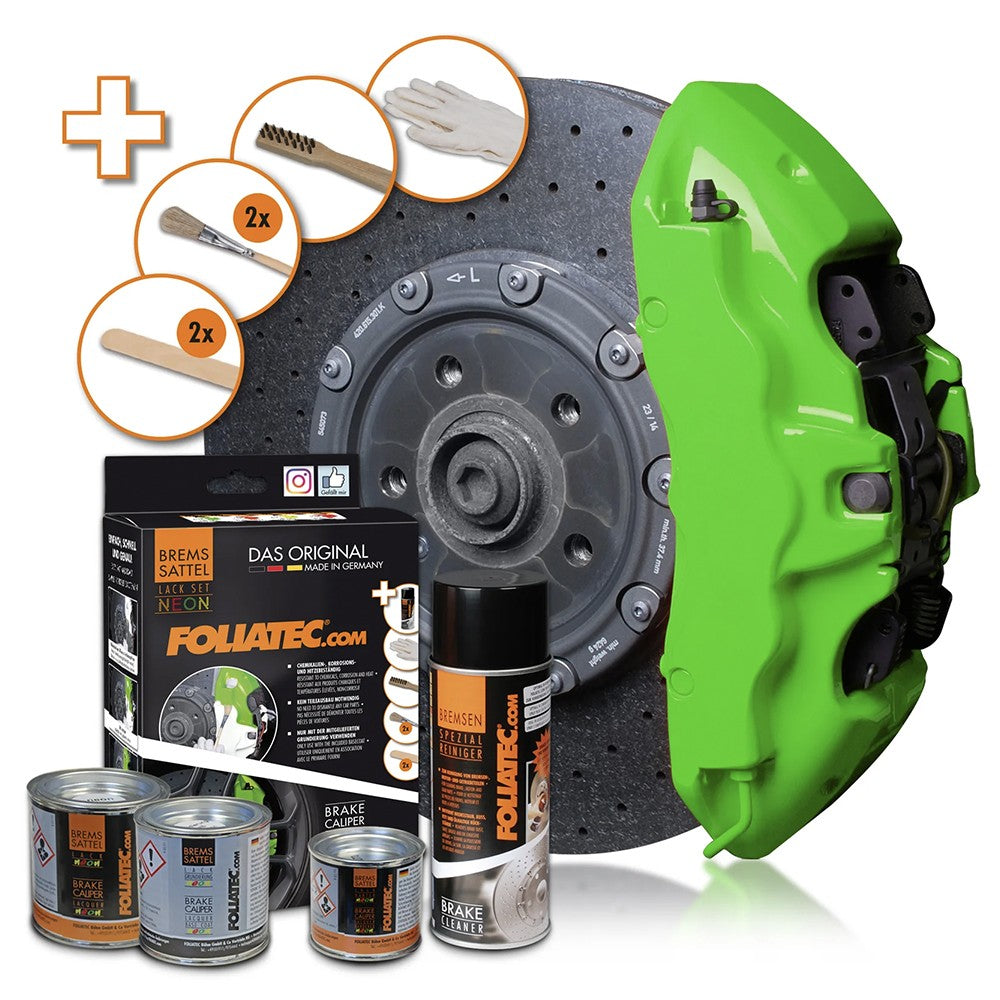 FOLIATEC Kit Pintura Para Pinzas De Freno Neón Verde 4 Componentes - FOLIATEC original APEXCORSE