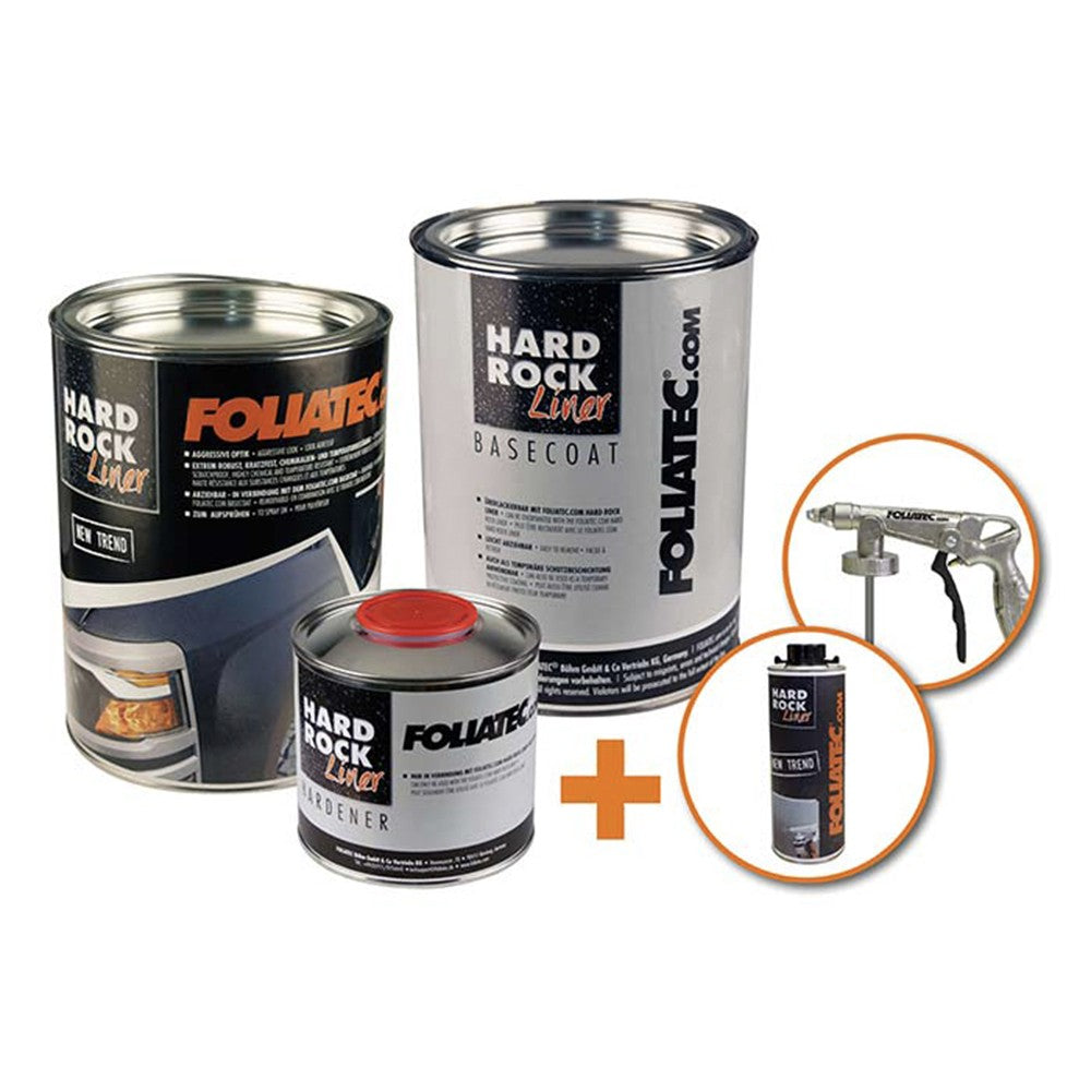 FOLIATEC Hard Rock Liner Removable Set Negra Pintura 2 5 L Endurecedor 0 5 L Capa Base 2 5 L Pistola - FOLIATEC original APEXCORSE