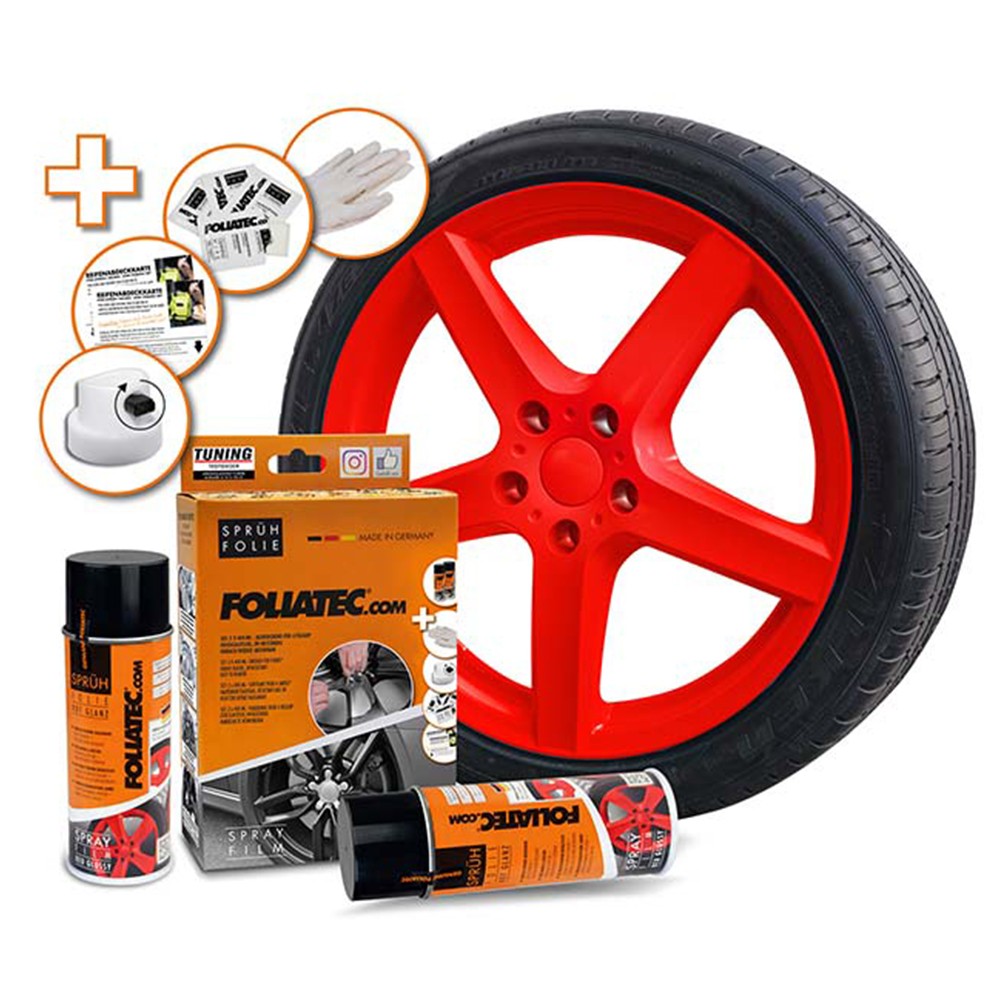 FOLIATEC Kit De Goma Líquida Rojo Brillante 2 x 400 ml - FOLIATEC original APEXCORSE