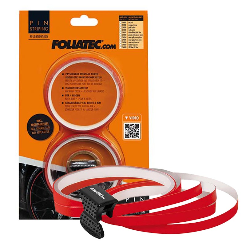 FOLIATEC Pinstriping Para Llanta Rojo 8,6 M x 6 mm - FOLIATEC original APEXCORSE