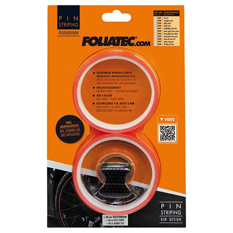 FOLIATEC Pinstriping Para Llanta Ayuda De Montaje Incluída Neón Rojo 8,6 M (4 x 2,15 M) 6 mm - Imagen 3 FOLIATEC APEXCORSE