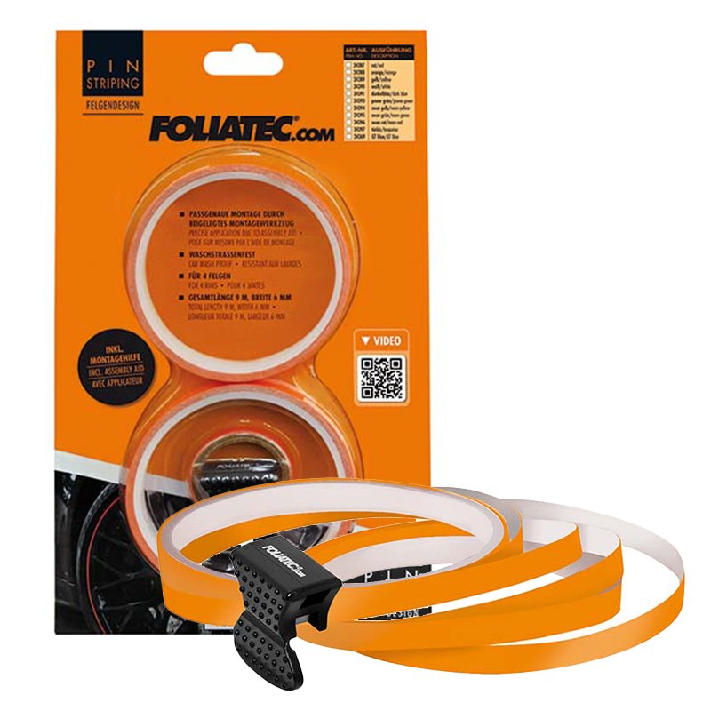 FOLIATEC Pinstriping Para Llanta Naranja 8,6 M x 6 mm - FOLIATEC original APEXCORSE