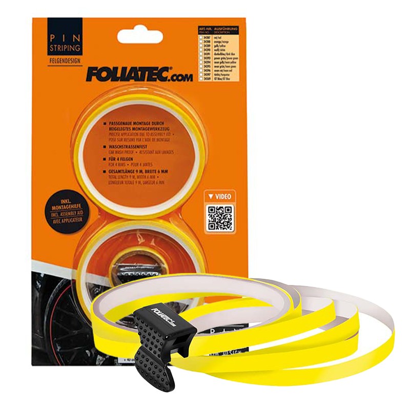 FOLIATEC Pinstriping Para Llanta Amarillo 8,6 M x 6 mm - FOLIATEC original APEXCORSE