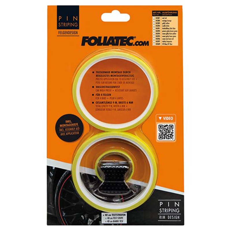 FOLIATEC Pinstriping Para Llanta Ayuda De Montaje Incluída Neón Amarillo 8,6 M (4 x 2,15 M) 6 mm - Imagen 3 FOLIATEC APEXCORSE