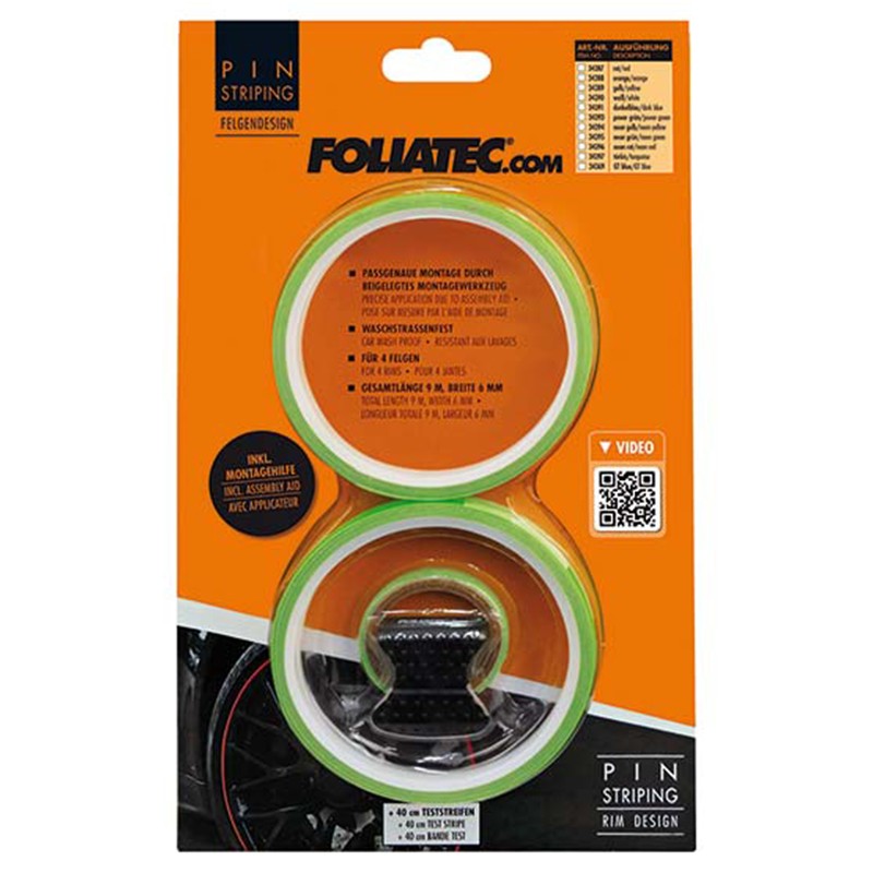 FOLIATEC Pinstriping Rim Design Incl. Mounting Aid Neón Verde 8,6 M (4 x 2,15 M) 6 mm - Imagen 3 FOLIATEC APEXCORSE