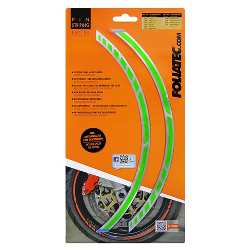 FOLIATEC Pinstriping Racing Neón Verde 14 Bandas De 7 mm x 41 Cm Incluido Espaciador - FOLIATEC original APEXCORSE