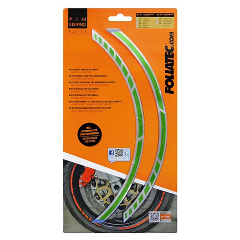FOLIATEC Pinstriping Racing Verde 14 Bandas De 7 mm x 41 Cm Incluido Espaciador - FOLIATEC original APEXCORSE