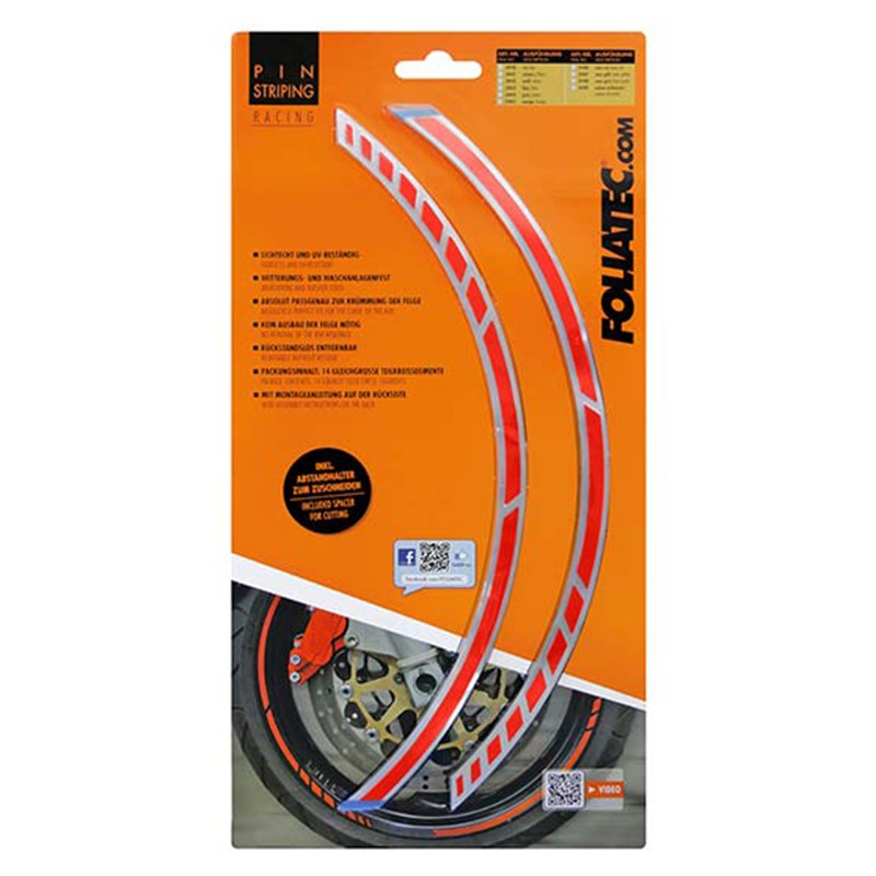 FOLIATEC Pinstriping Racing Neón Rojo 14 Bandas De 7 mm x 41 Cm Incluido Espaciador - FOLIATEC original APEXCORSE