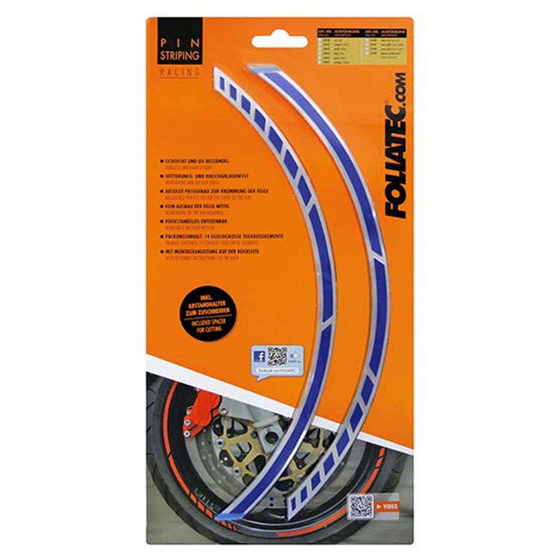 FOLIATEC Pinstriping Racing Azul 14 Bandas De 7 mm x 41 Cm Incluido Espaciador - FOLIATEC original APEXCORSE