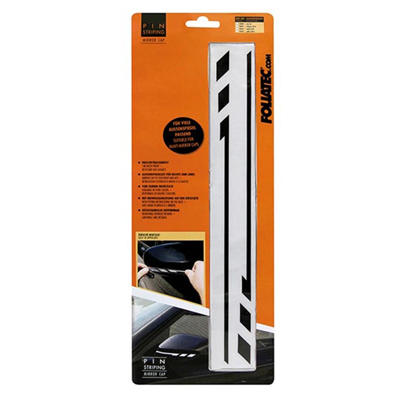 FOLIATEC Pegatinas Para Espejos Retrovisores Laterales Con Bandas De Pin Negro - FOLIATEC original APEXCORSE