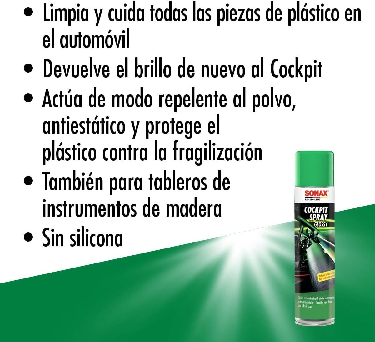 SONAX LIMPIA SALPICADEROS SILICONA PLUS LEMON-FRESH - Imagen 2 SONAX APEXCORSE