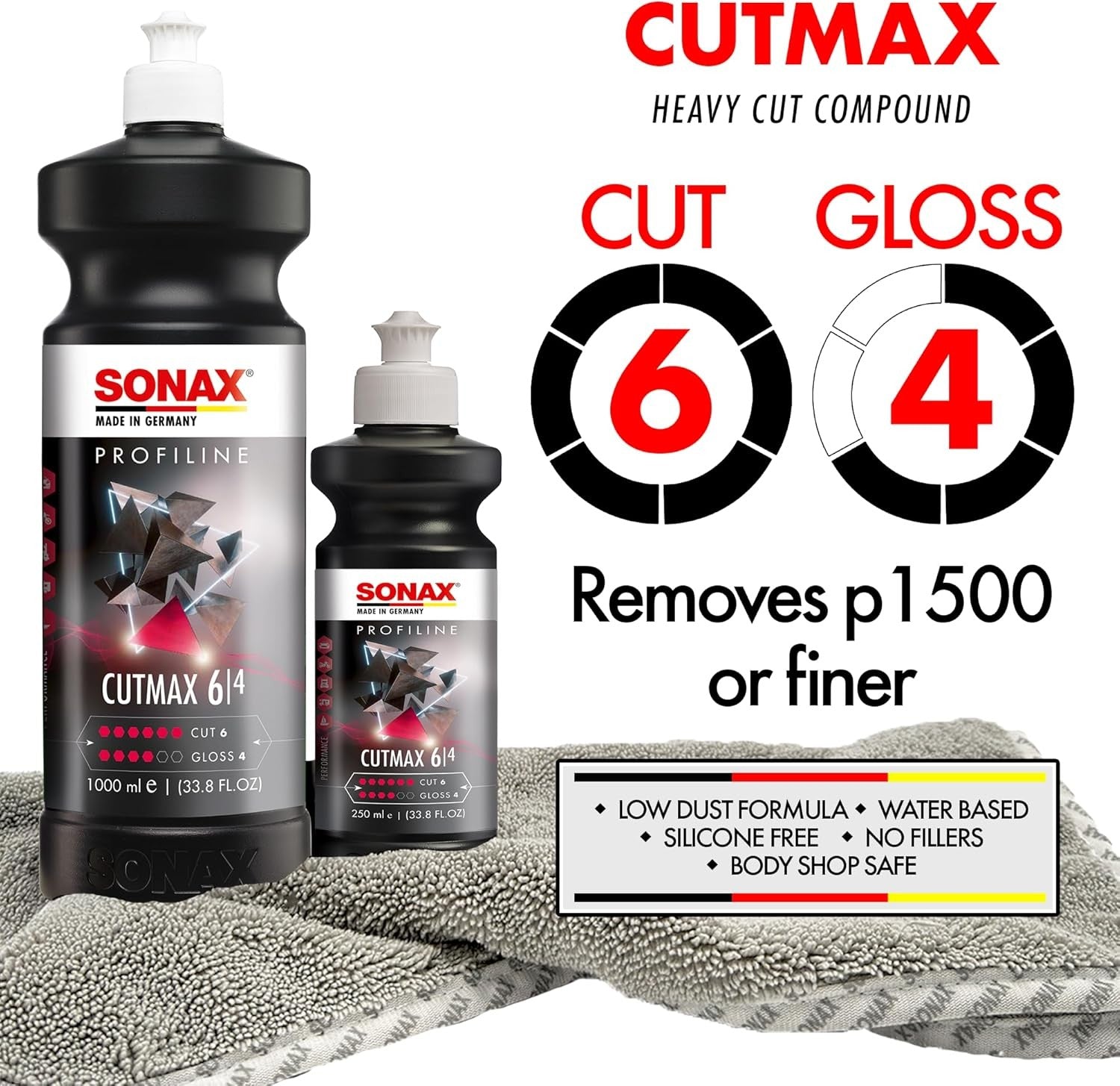 SONAX PROFILINE CUTMAX (250 ML) PASTA DE LIJADO ALTAMENTE ABRASIVA, ELIMINA RAYAS - Imagen 2 SONAX APEXCORSE