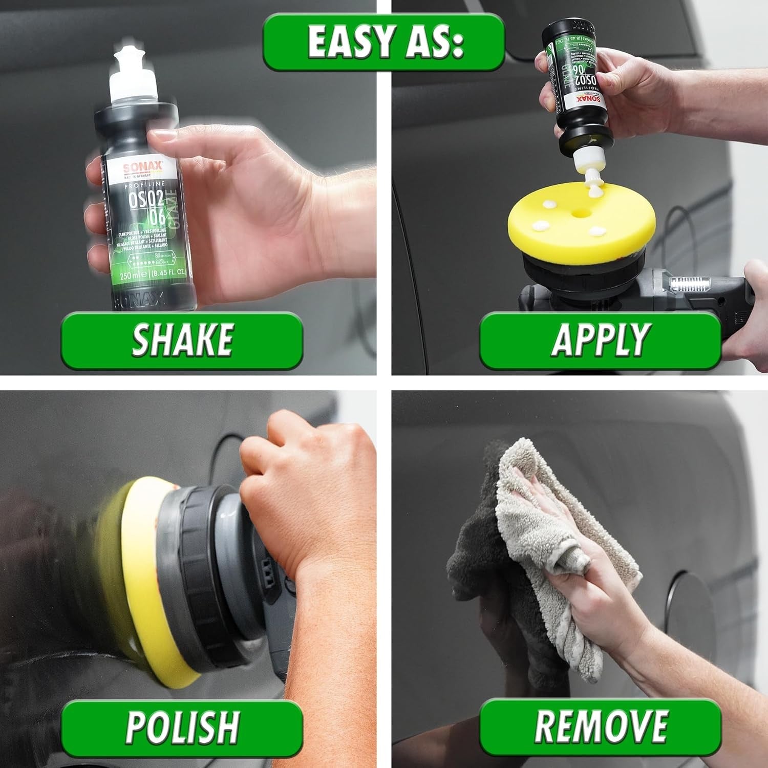 SONAX PROFILINE OS 02-06 (250 ML) ABRILLANTADOR TODO-EN-UNO CON SELLADO RÁPIDO - Imagen 3 SONAX APEXCORSE