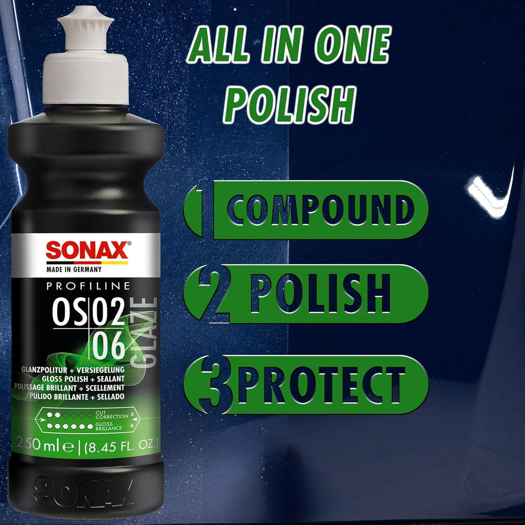 SONAX PROFILINE OS 02-06 (250 ML) ABRILLANTADOR TODO-EN-UNO CON SELLADO RÁPIDO - Imagen 4 SONAX APEXCORSE