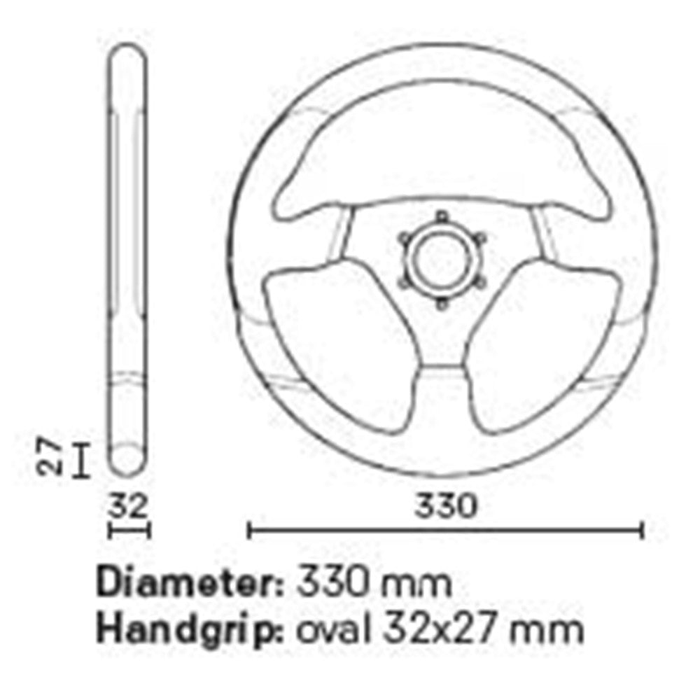 VOLANTE OMP RACING GP POLIURETANO 330MM NEGRO - OMP original APEXCORSE imagen 2