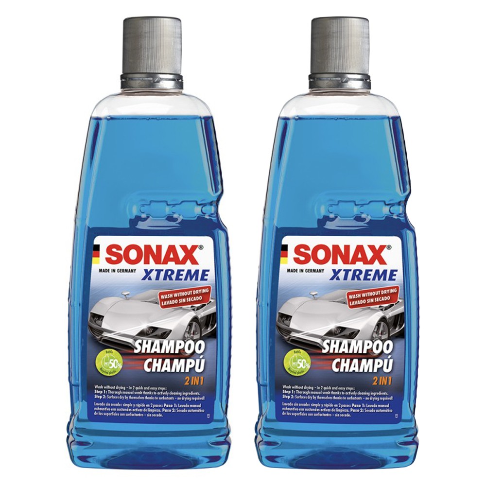 SONAX PACK X2 SONAX XTREME WASH & DRY - CHAMPÚ PARA EL AUTOMÓVIL LAVADO EN SECO 1L - SONAX original APEXCORSE