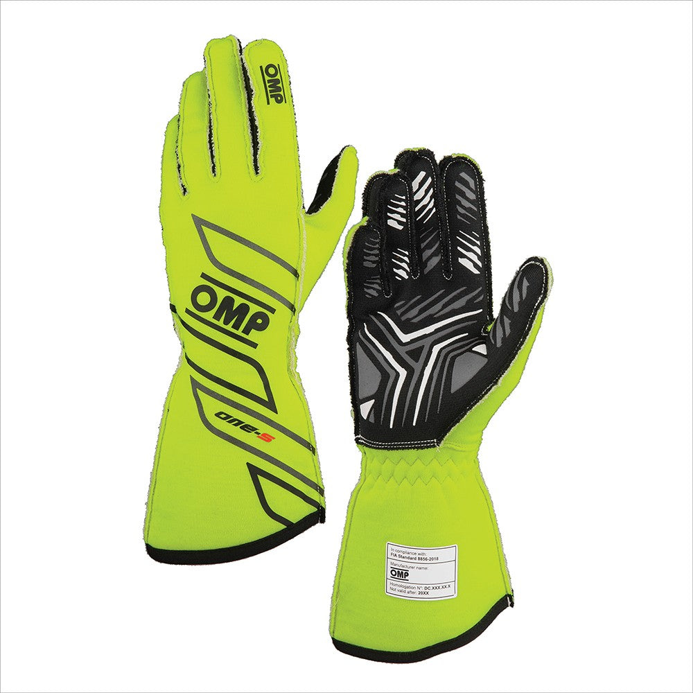 GUANTES OMP ONE-S MY2025 FIA 8856-2018 FLUO AMARILLO TALLA M - OMP original APEXCORSE imagen 1