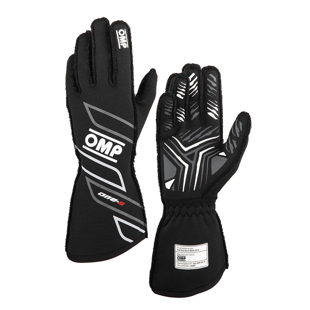 GUANTES OMP ONE-S MY2025 FIA 8856-2018 NEGRO TALLA S - OMP original APEXCORSE imagen 1