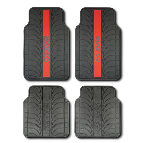 ALFOMBRA FRANJA ROJA PVC/LATEX 4 PIEZAS CS4