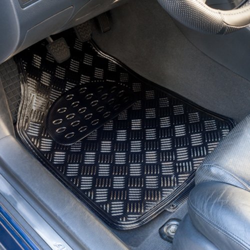 ALFOMBRA GOMA ALUMINIO CARBON 4 PIEZAS CS6