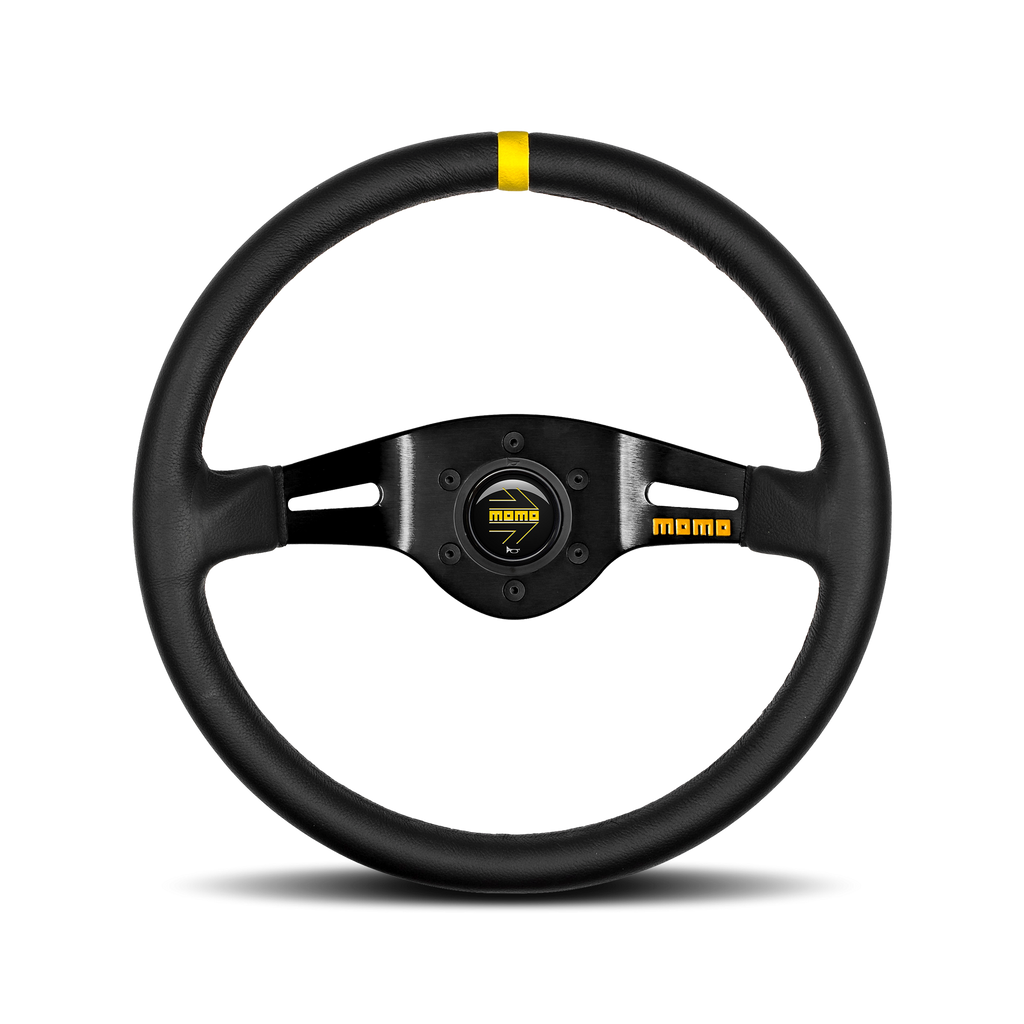 VOLANTE DEPORTIVO MOMO MOD.03 350MM PIEL NEGRA - MOMO original | APEXCORSE