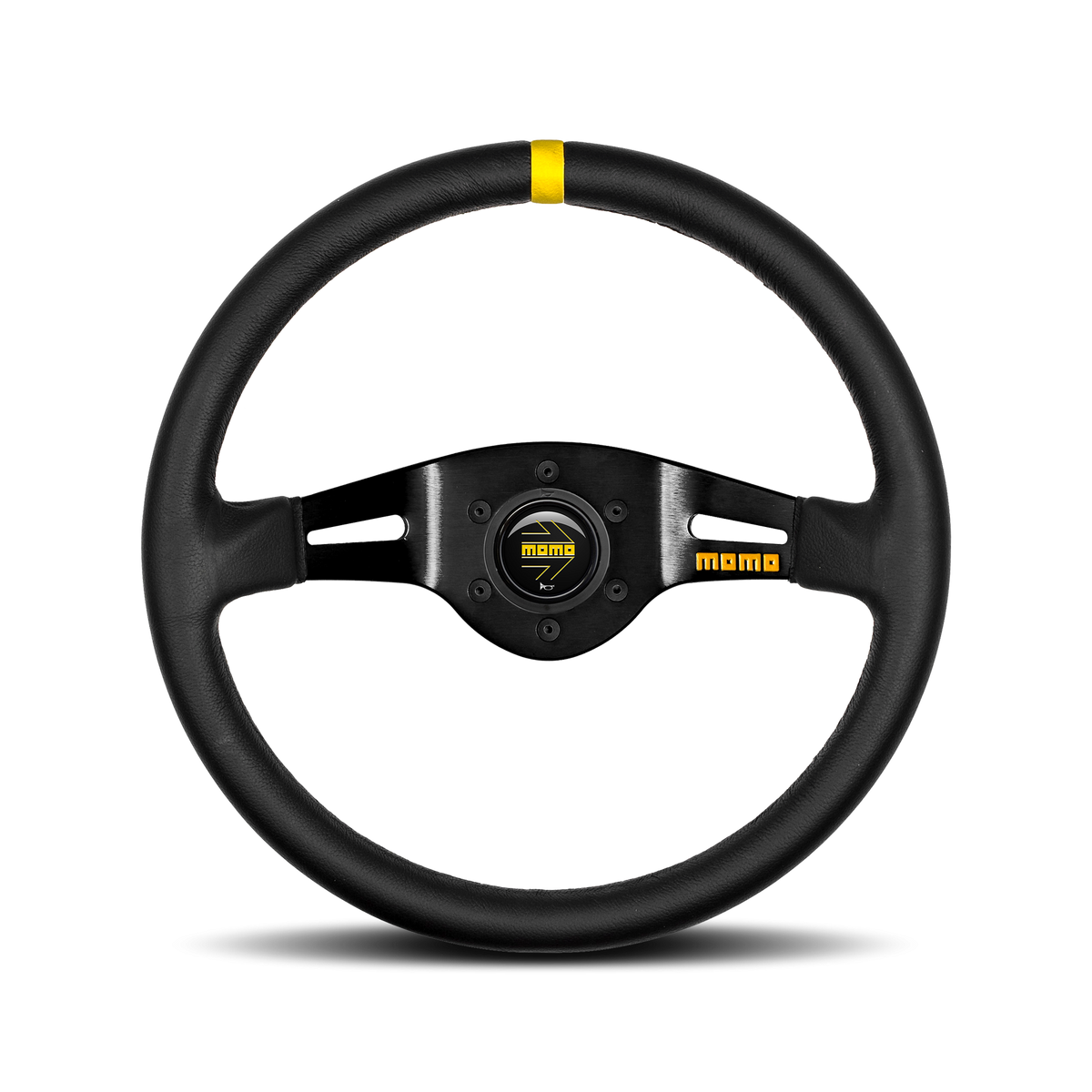 VOLANTE DEPORTIVO MOMO MOD.03 350MM PIEL NEGRA - MOMO original | APEXCORSE