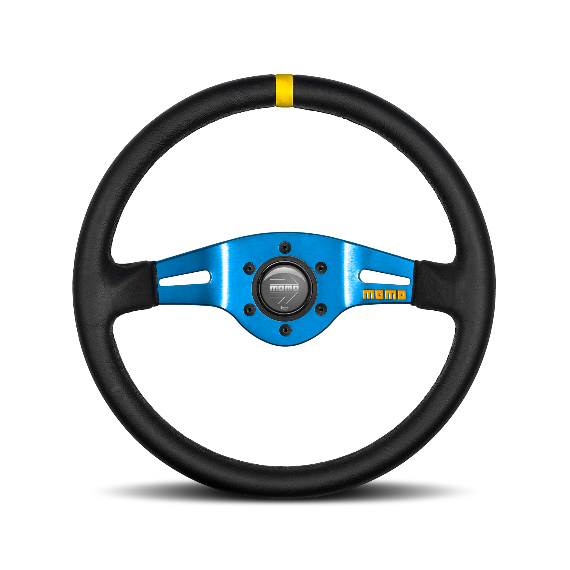 VOLANTE DEPORTIVO MOMO MOD.03 350 NEGRO AZUL - MOMO original | APEXCORSE