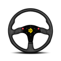 VOLANTE DEPORTIVO MOMO MOD.80 NEGRO CUERO 350MM NUEVO - MOMO original | APEXCORSE