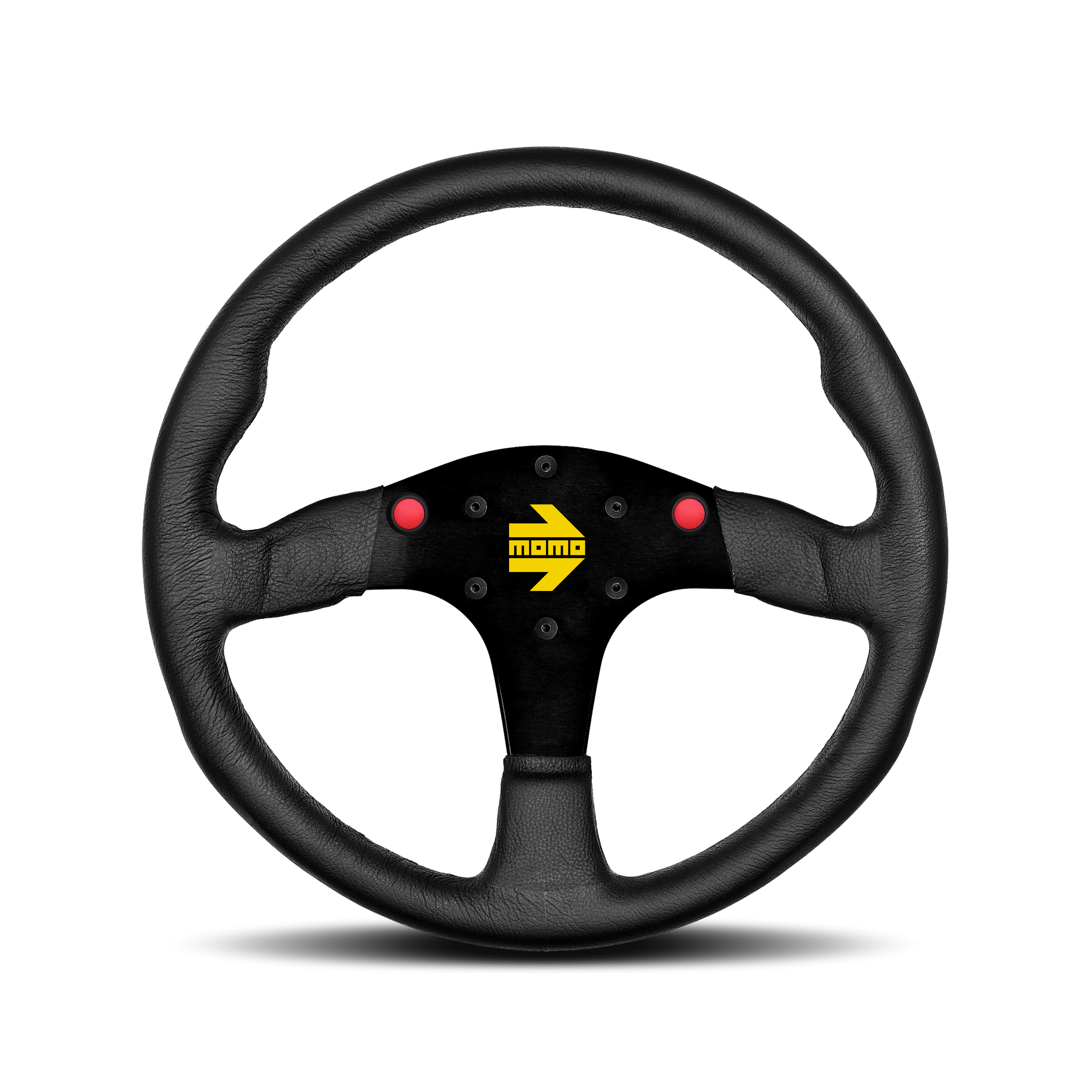 VOLANTE DEPORTIVO MOMO MOD.80 NEGRO CUERO 350MM NUEVO - MOMO original | APEXCORSE