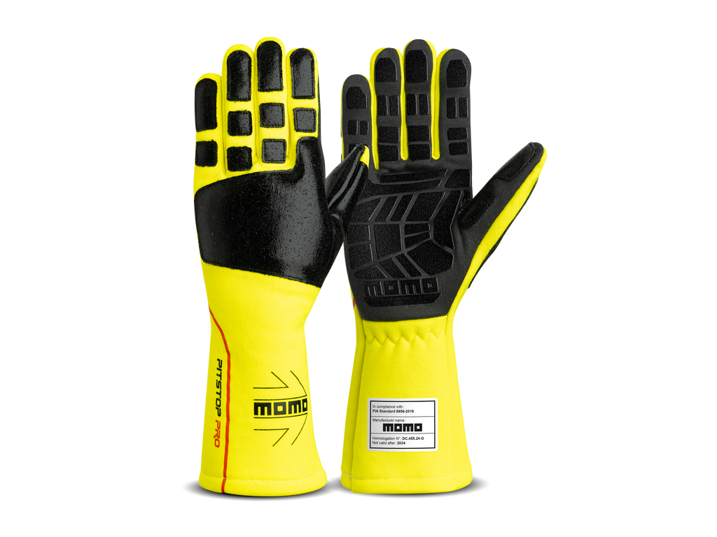 GUANTES MOMO PIT STOP PRO AMARILLO FIA L/11 - MOMO original | APEXCORSE