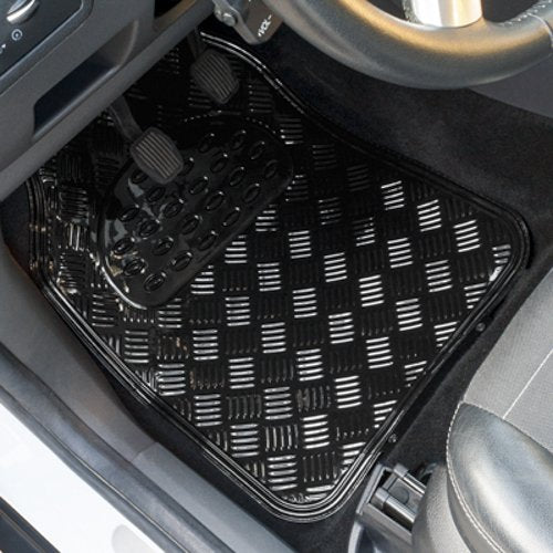 ALFOMBRA GOMA ALUMINO NEGRA 4 PIEZAS CS6