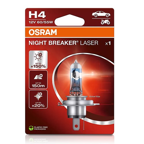 OSRAM NIGHT BREAKER LASER H4 P43T 12V 60/55W