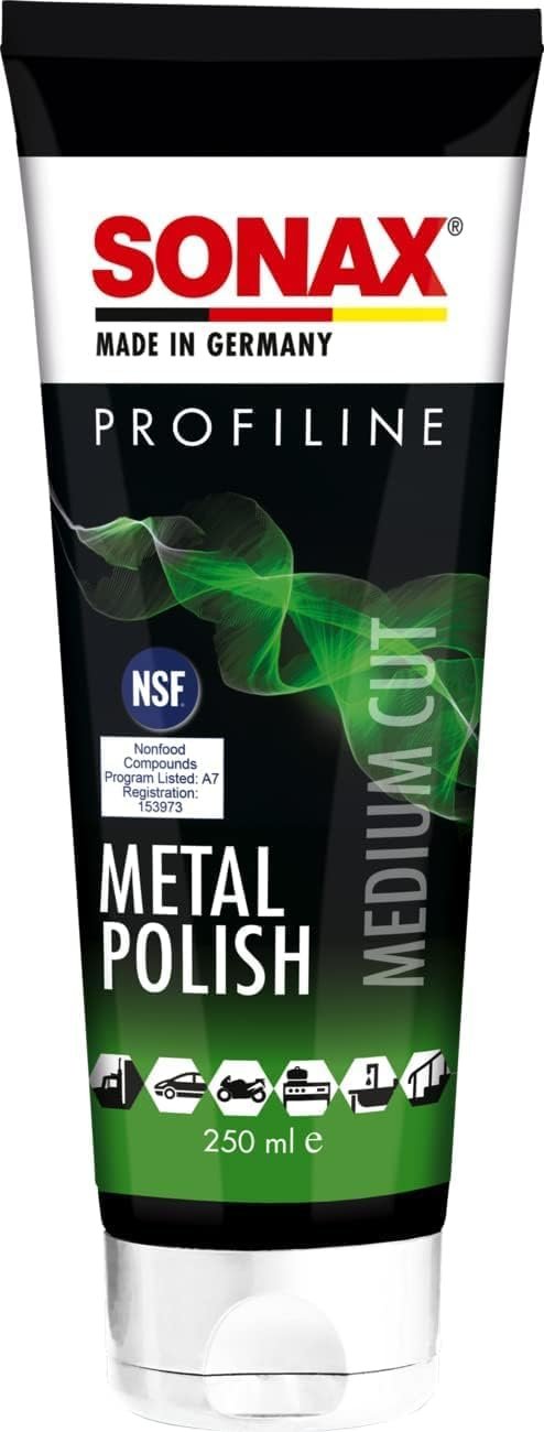 SONAX PULIMENTO ABRASIVO MEDIO ALTO BRILLO RENUEVA SUPERFICIES METALICAS ALUMINIO LATON - SONAX original APEXCORSE