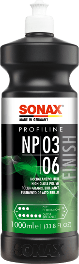 SONAX PULIMENTO ALTO BRILLO SIN SILICONA SIN HOLOGRAMAS PARA PINTURAS LEVE RAYADO - SONAX original APEXCORSE